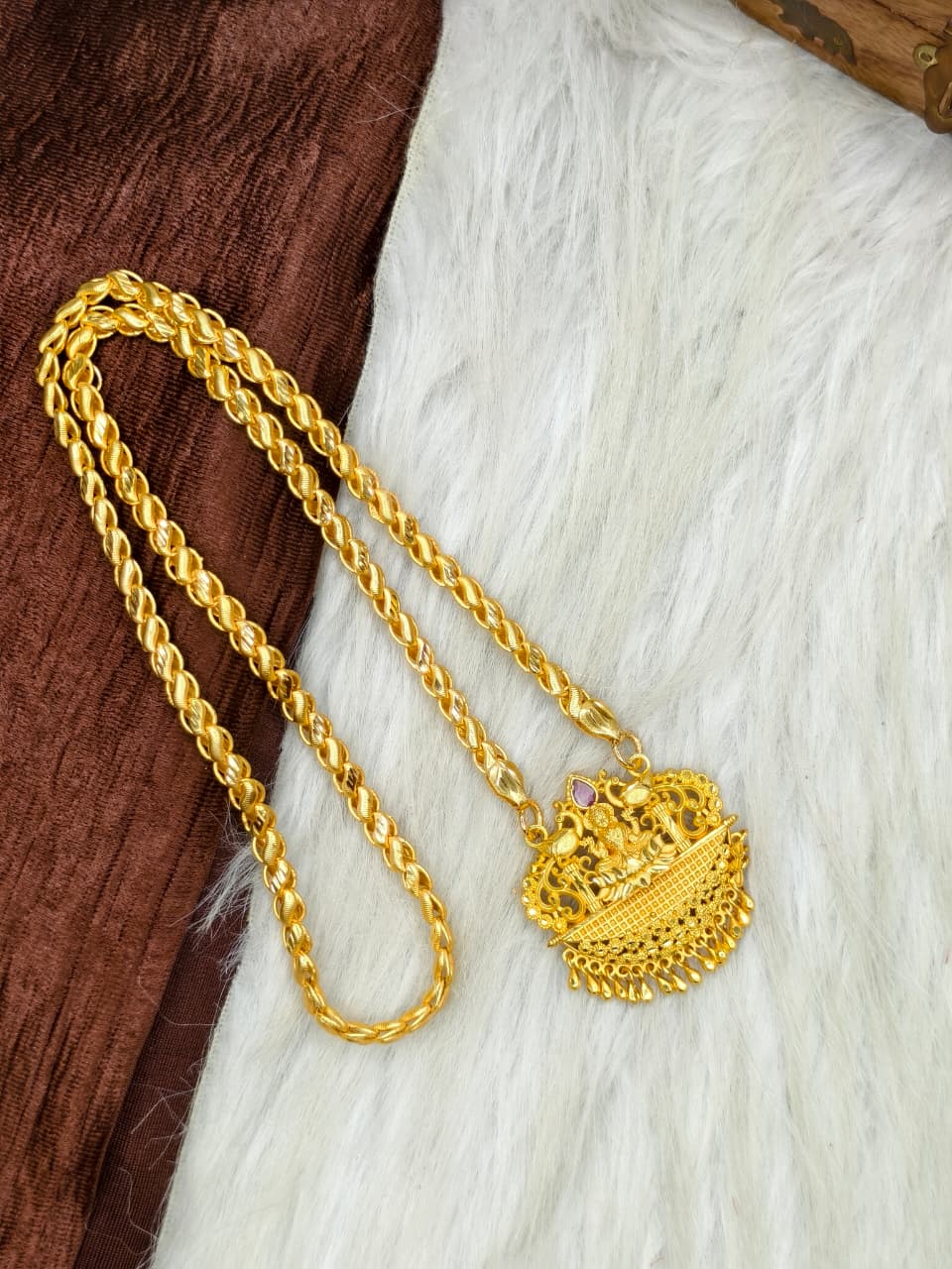 ✨ Plain Dollar Matte Finish Chain – Gold Plated Jewellery for Women✨