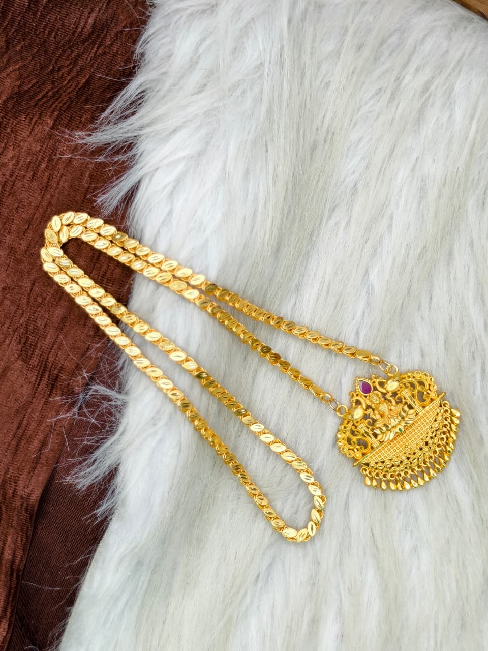 ✨ Plain Dollar Matte Finish Chain – Gold Plated Jewellery for Women✨
