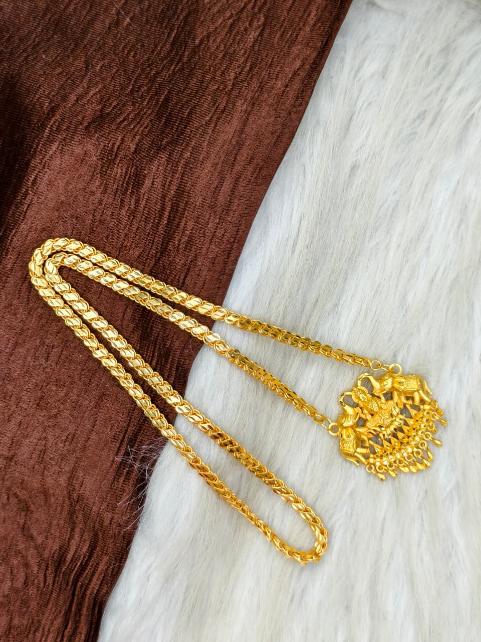 Plain Dollar Matte Finish Chain – Gold Plated Jewellery for Women✨