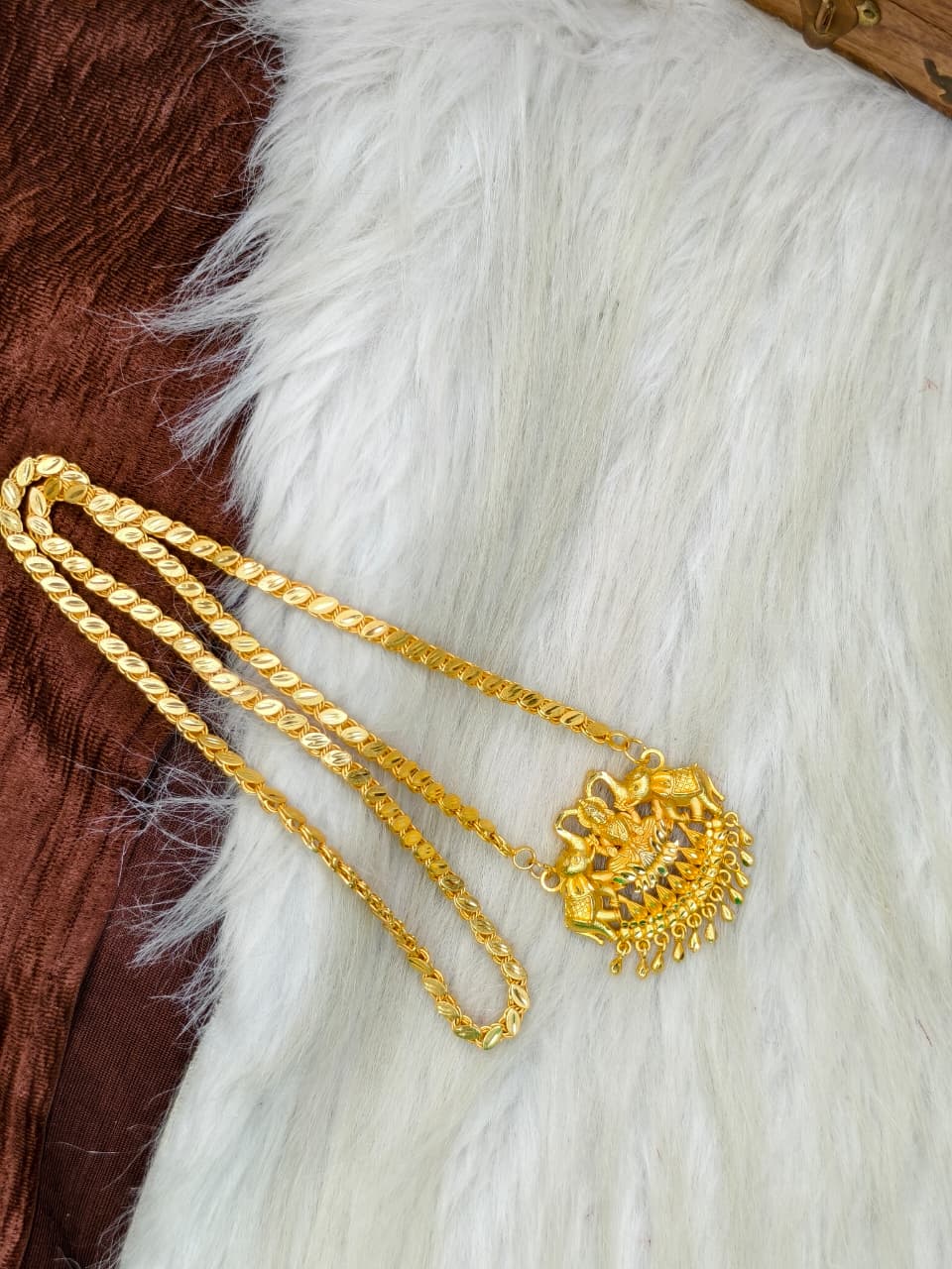 ✨ Plain Dollar Matte Finish Chain – Gold Plated Jewellery for Women✨