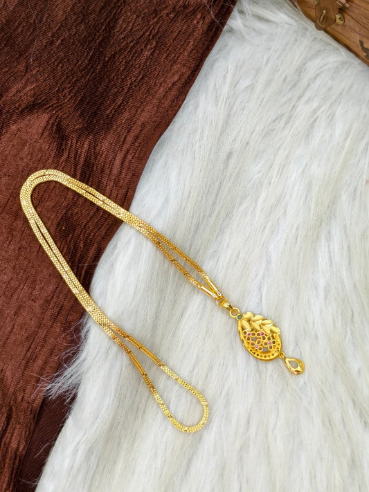 ✨Plain Dollar Matte Finish Chain – Gold Plated Jewellery for Women✨