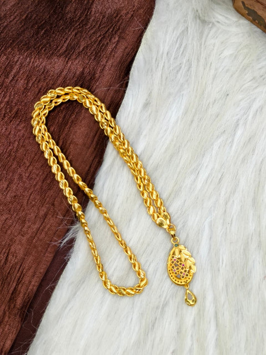 ✨ Plain Dollar Matte Finish Chain – Gold Plated Jewellery for Women✨