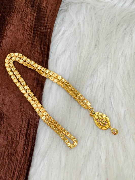 ✨Plain Dollar Matte Finish Chain – Gold Plated Jewellery for Women✨