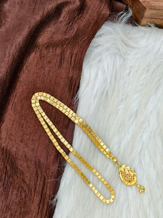 ✨Plain Dollar Matte Finish Chain – Gold Plated Jewellery for Women✨