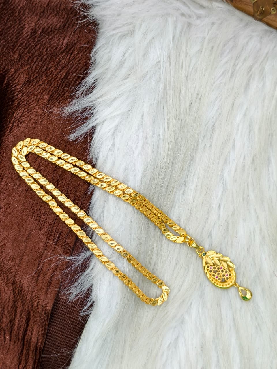 ✨ Plain Dollar Matte Finish Chain – Gold Plated Jewellery for Women✨