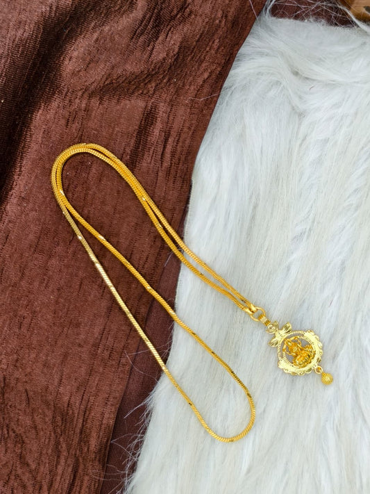 ✨Plain Dollar Matte Finish Chain – Gold Plated Jewellery for Women✨