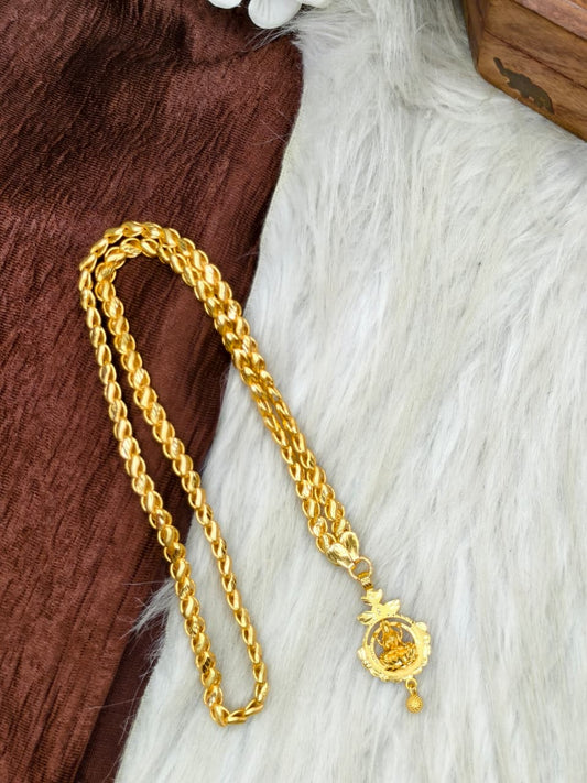 ✨ Plain Dollar Matte Finish Chain – Gold Plated Jewellery for Women✨