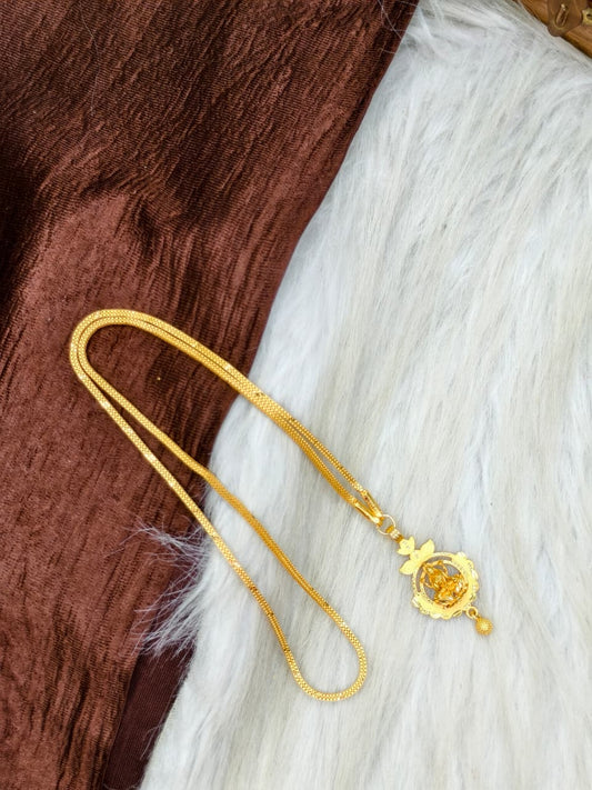 ✨Plain Dollar Matte Finish Chain – Gold Plated Jewellery for Women✨