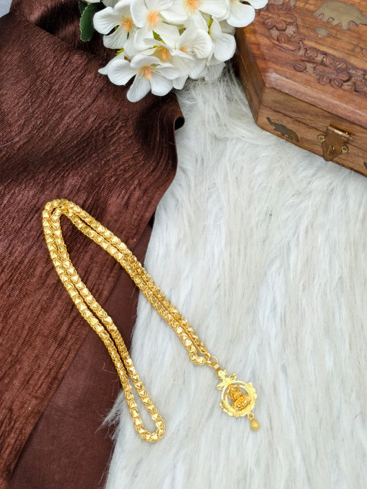 ✨ Plain Dollar Matte Finish Chain – Gold Plated Jewellery for Women✨