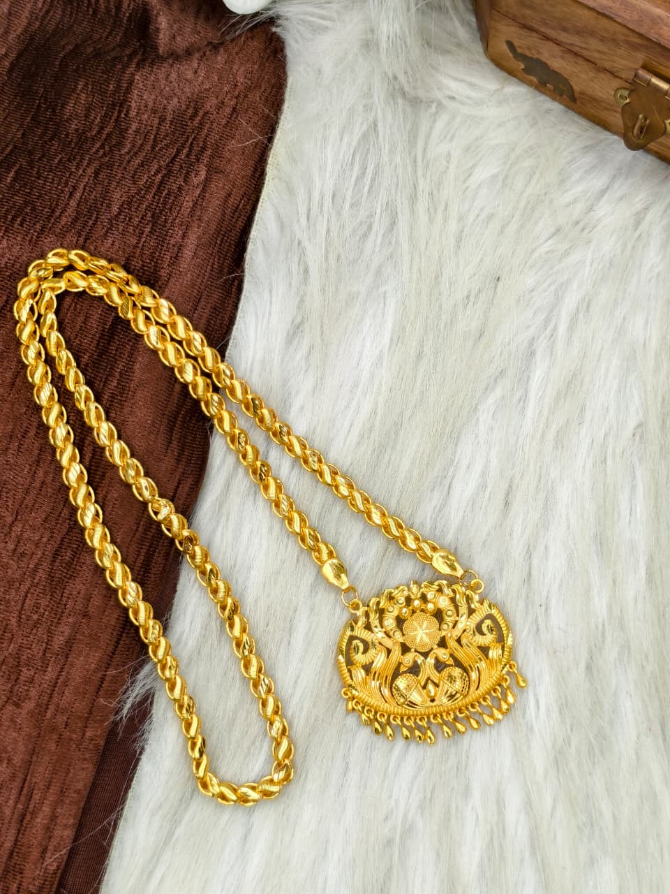 ✨ Plain Dollar Matte Finish Chain – Gold Plated Jewellery for Women✨