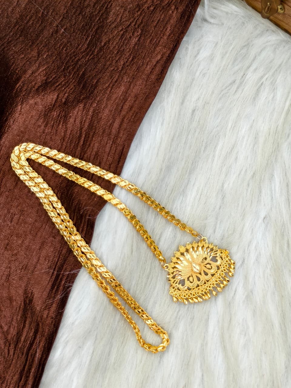 Plain Dollar Matte Finish Chain – Gold Plated Jewellery for Women✨