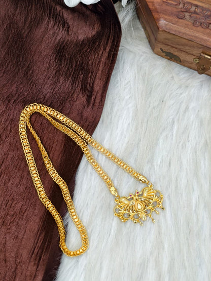 ✨ Stone Dollar Matte Finish Chain – Gold Plated Jewellery for Women✨