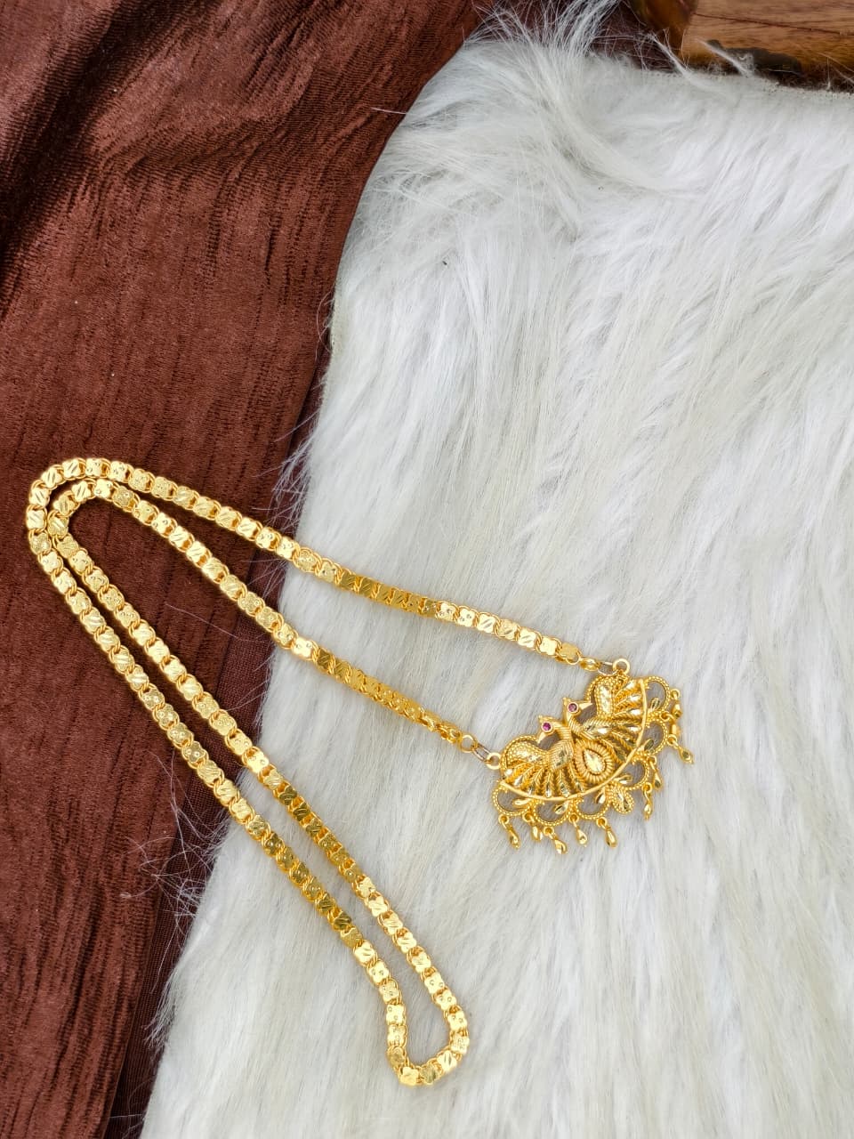 ✨Plain Dollar Matte Finish Chain – Gold Plated Jewellery for Women✨