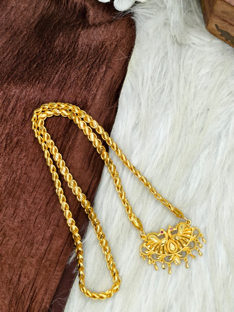 ✨ Plain Dollar Matte Finish Chain – Gold Plated Jewellery for Women✨
