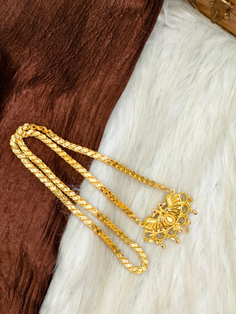 Plain Dollar Matte Finish Chain – Gold Plated Jewellery for Women✨