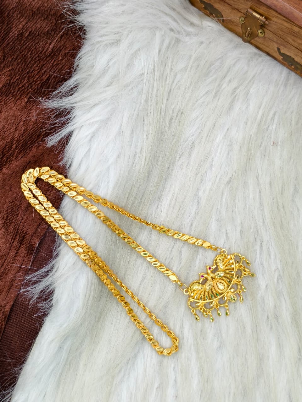 ✨ Plain Dollar Matte Finish Chain – Gold Plated Jewellery for Women✨