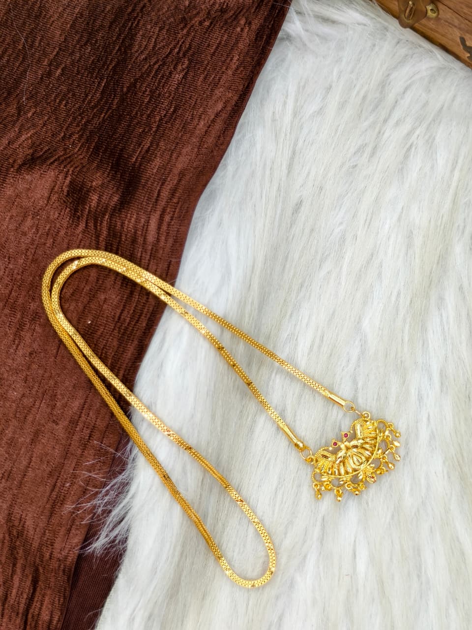✨Plain Dollar Matte Finish Chain – Gold Plated Jewellery for Women✨
