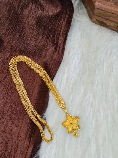 ✨ Stone Dollar Matte Finish Chain – Gold Plated Jewellery for Women✨