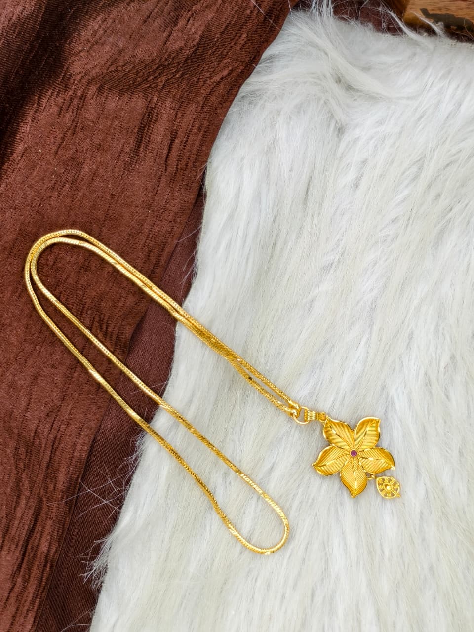 ✨Plain Dollar Matte Finish Chain – Gold Plated Jewellery for Women✨