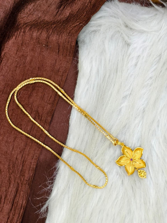 ✨Plain Dollar Matte Finish Chain – Gold Plated Jewellery for Women✨