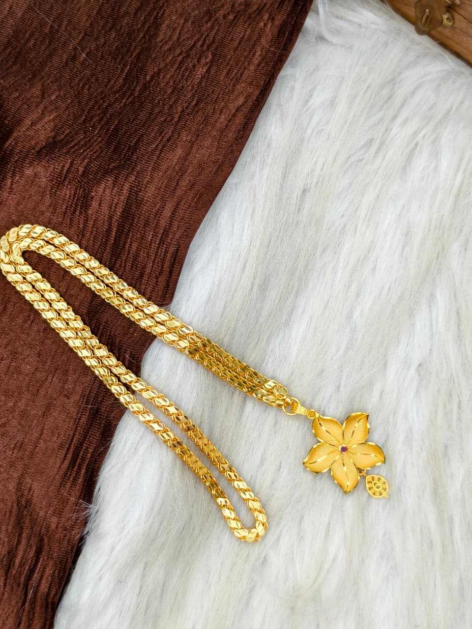 Plain Dollar Matte Finish Chain – Gold Plated Jewellery for Women✨