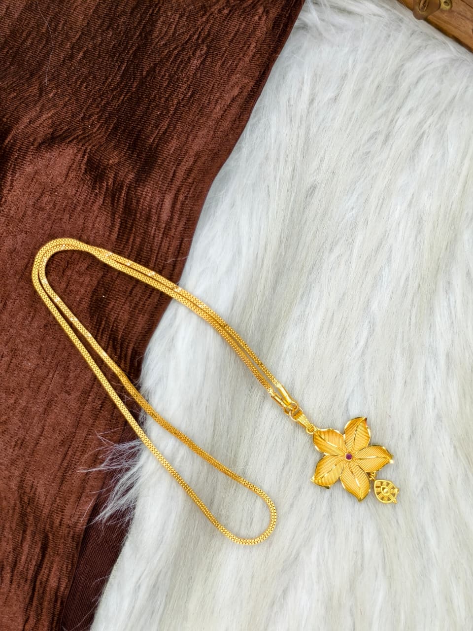 ✨Plain Dollar Matte Finish Chain – Gold Plated Jewellery for Women✨