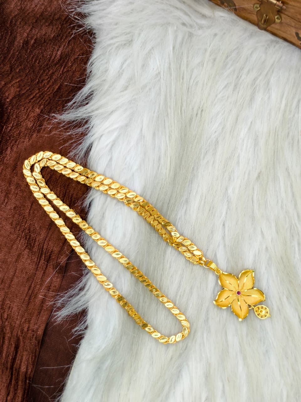 ✨ Plain Dollar Matte Finish Chain – Gold Plated Jewellery for Women✨