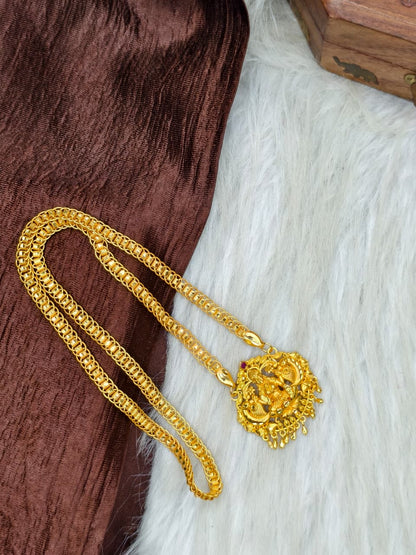 ✨ Stone Dollar Matte Finish Chain – Gold Plated Jewellery for Women✨