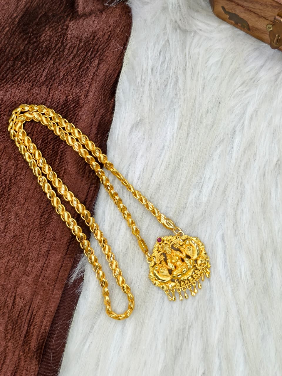 ✨ Plain Dollar Matte Finish Chain – Gold Plated Jewellery for Women✨