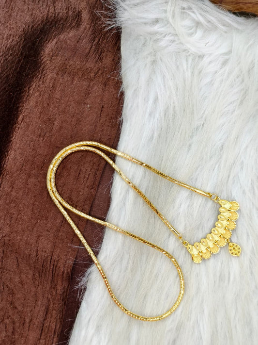 ✨Pendant Dollar Chain Matte Finish Chain – Gold Plated Jewellery for Women✨