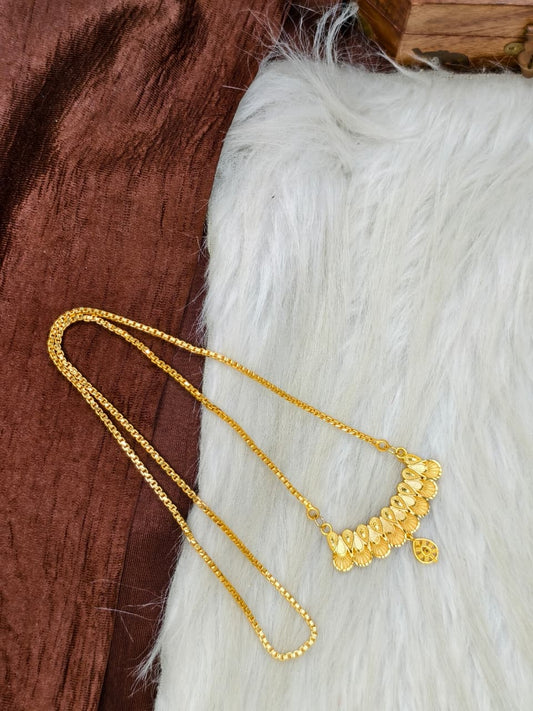 ✨Pendant Dollar Chain Matte Finish Chain – Gold Plated Jewellery for Women✨