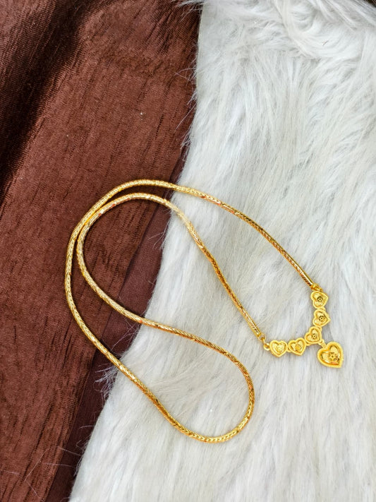 ✨Pendant Dollar Chain Matte Finish Chain – Gold Plated Jewellery for Women✨
