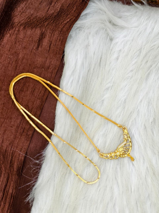 ✨Pendant Dollar Chain Matte Finish Chain – Gold Plated Jewellery for Women✨