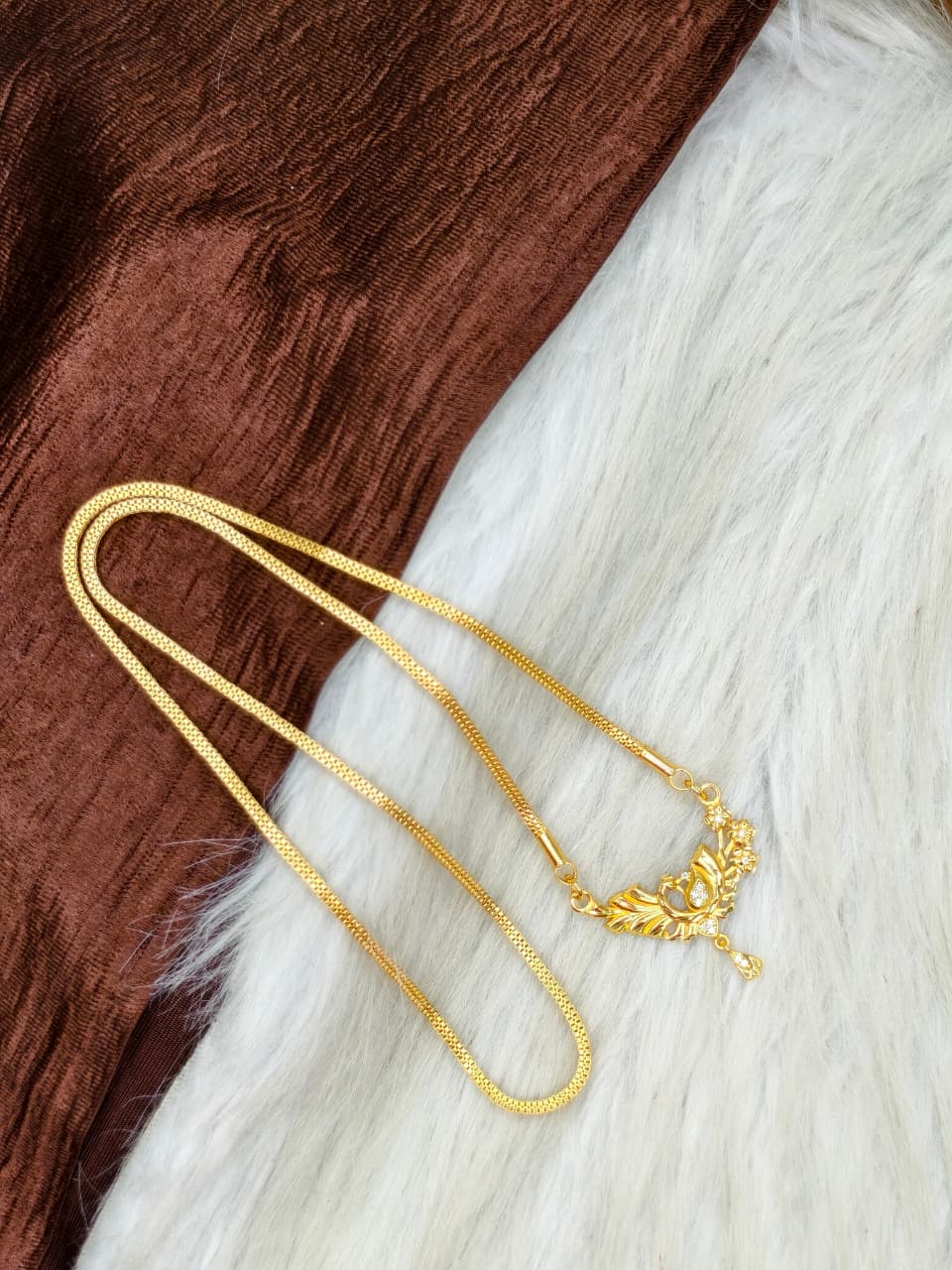 Pendant Dollar Chain Matte Finish Chain – Gold Plated Jewellery for Women✨