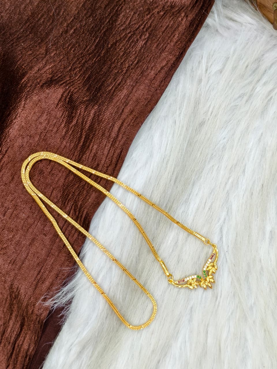 Pendant Dollar Chain Matte Finish Chain – Gold Plated Jewellery for Women✨