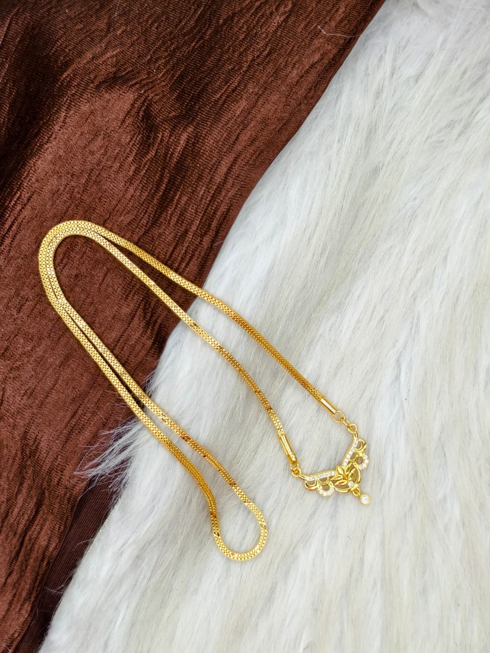 Pendant Dollar Chain Matte Finish Chain – Gold Plated Jewellery for Women✨