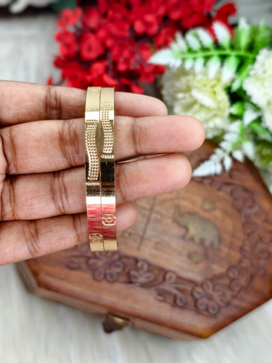 Women Pure Impon Bangles – Traditional Gold Look Impon Bangles for Women | Temple Style Impon Jewellery
