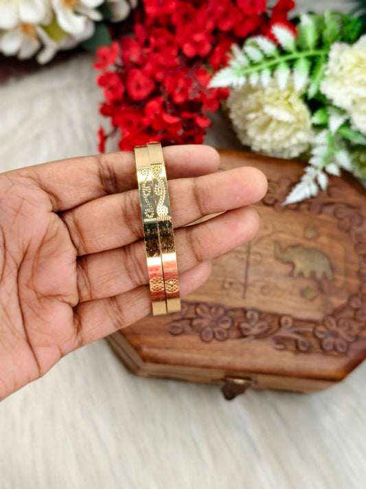 Women Pure Impon Bangles – Traditional Gold Look Impon Bangles for Women | Temple Style Impon Jewellery