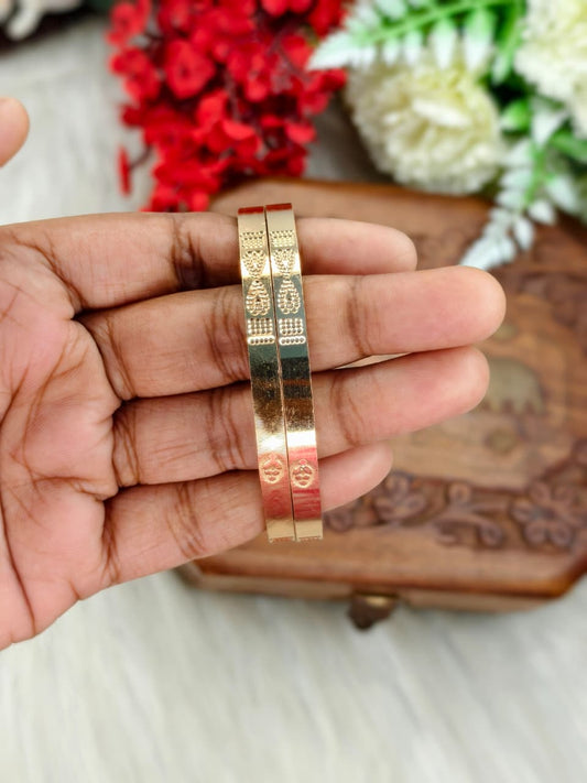 Women Pure Impon Bangles – Traditional Gold Look Impon Bangles for Women | Temple Style Impon Jewellery
