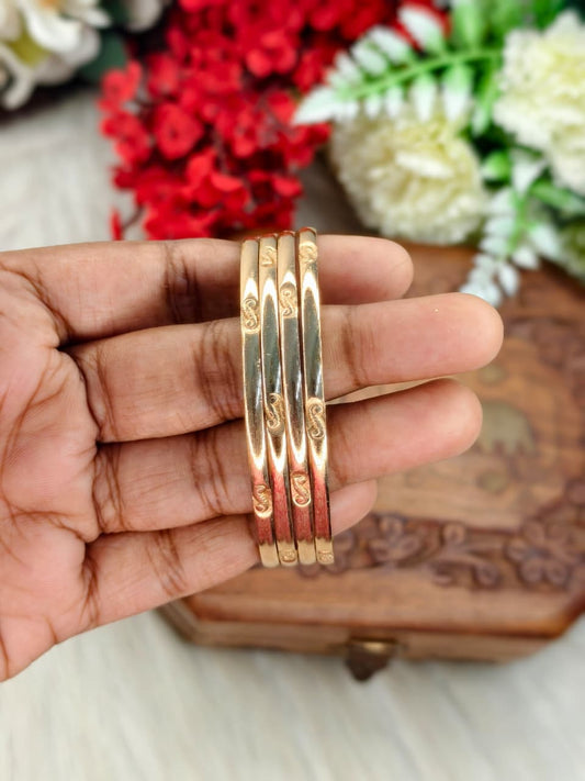 Women Pure Impon Bangles – Traditional Gold Look Impon Bangles for Women | Temple Style Impon Jewellery
