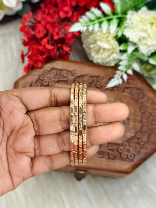 Women Pure Impon Bangles – Traditional Gold Look Impon Bangles for Women | Temple Style Impon Jewellery