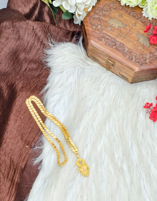 ✨Peacock Dollar Matte Finish Chain – Gold Plated Jewellery for Women✨