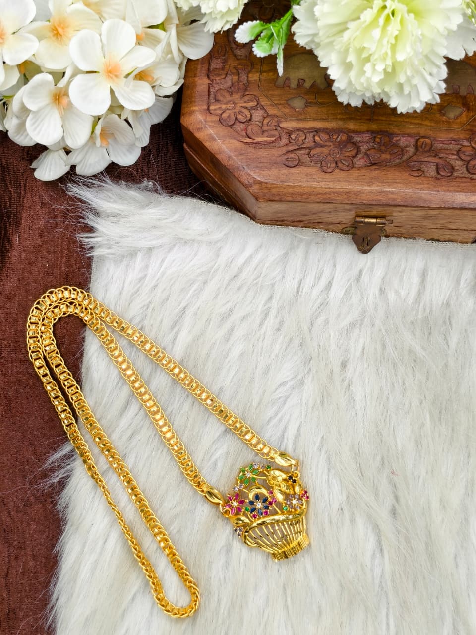 ✨plain  Dollar Matte Finish Chain – Gold Plated Jewellery for Women✨