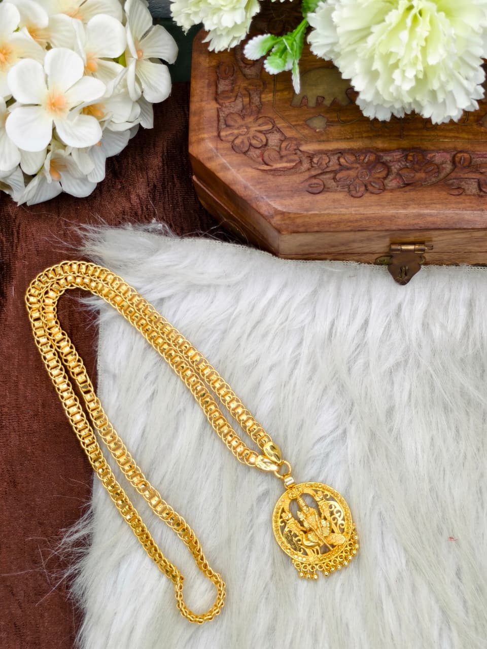 ✨plain  Dollar Matte Finish Chain – Gold Plated Jewellery for Women✨