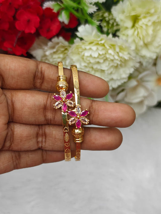 SB-2  Stylish Women’s 1 Gram Gold Plated Bangles – Party & Daily Wear