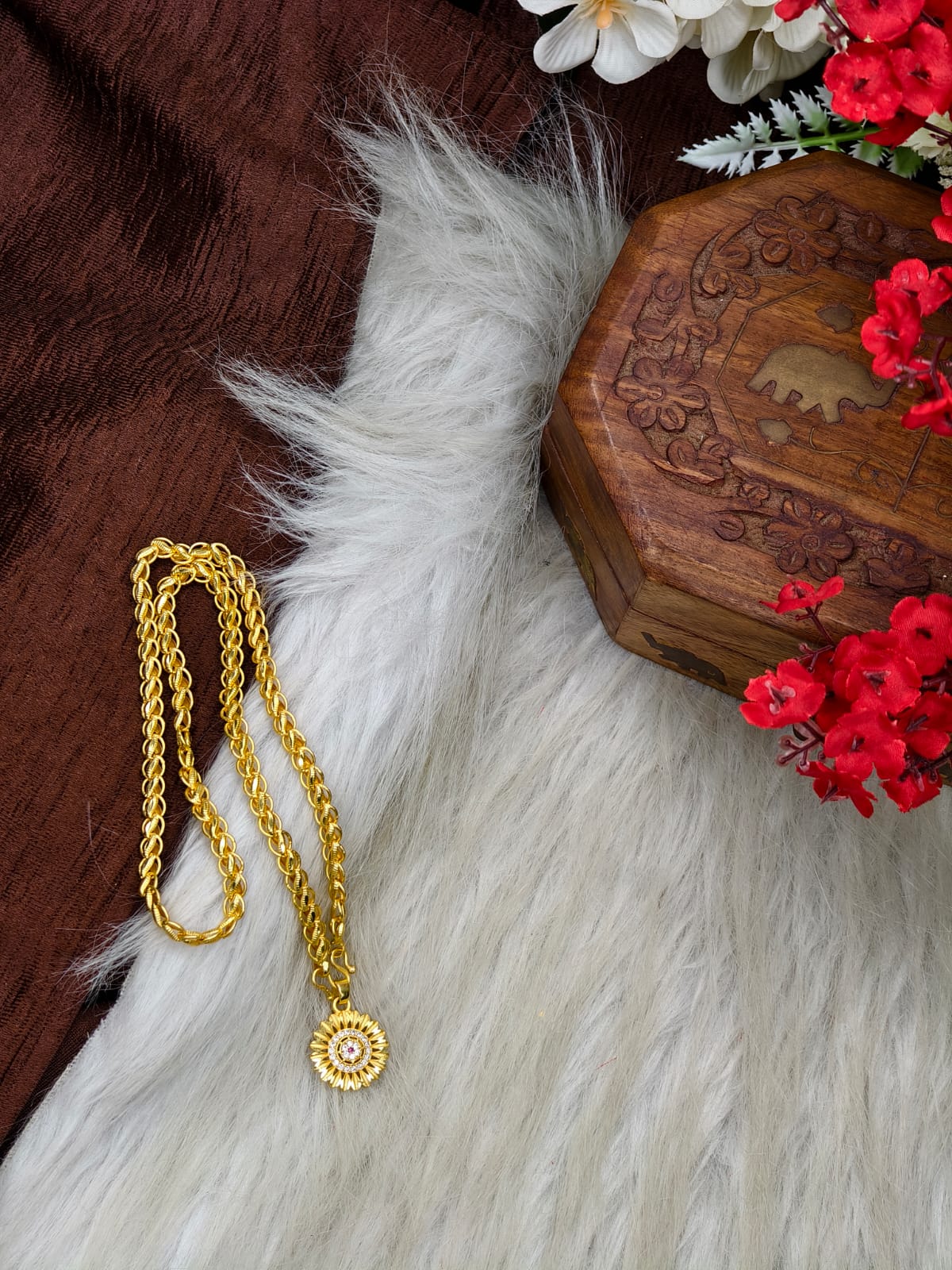 ✨ Elegant 1 Gram Gold-Plated Women’s Chain | 18 Inch Lightweight Necklace Model-25 ✨