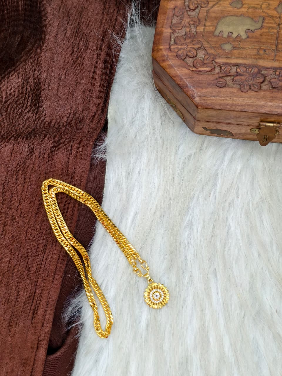 ✨ Elegant 1 Gram Gold-Plated Women’s Chain | 18 Inch Lightweight Necklace Model-9 ✨