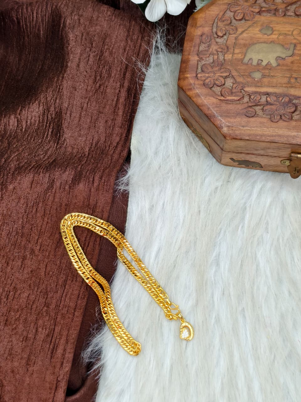 ✨ Elegant 1 Gram Gold-Plated Women’s Chain | 18 Inch Lightweight Necklace Model-9 ✨