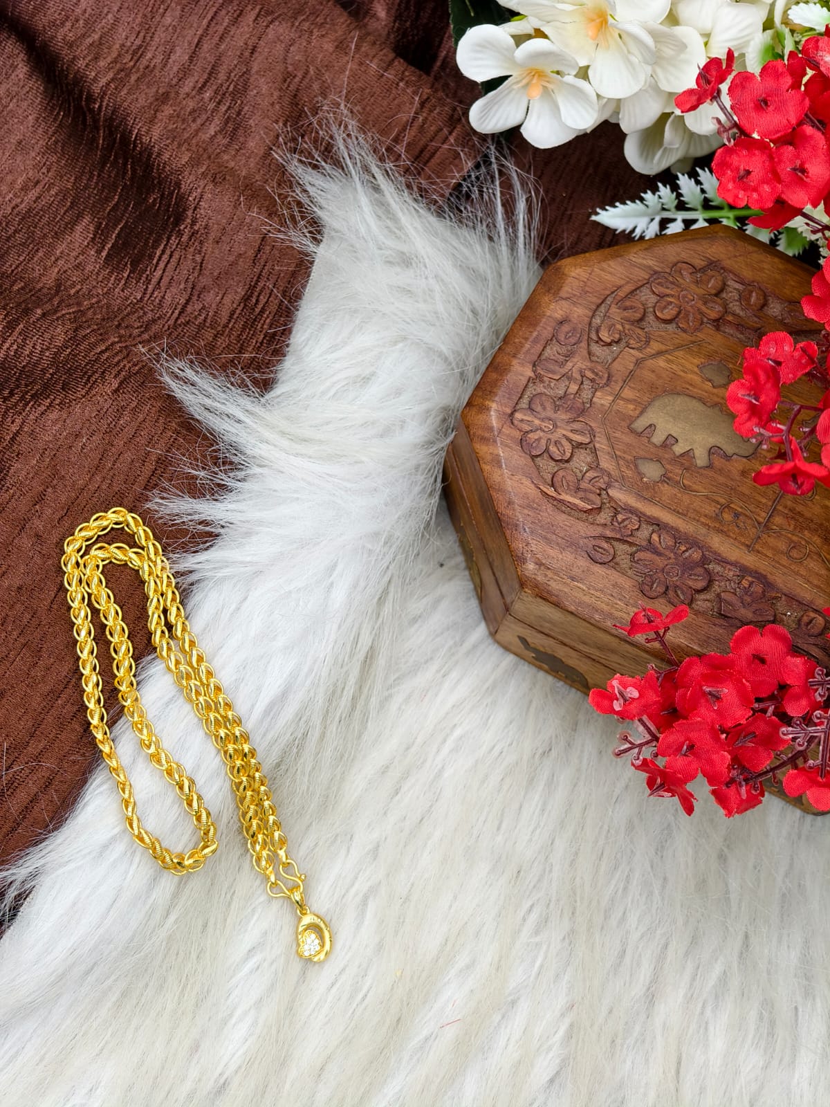✨ Elegant 1 Gram Gold-Plated Women’s Chain | 18 Inch Lightweight Necklace Model-25 ✨