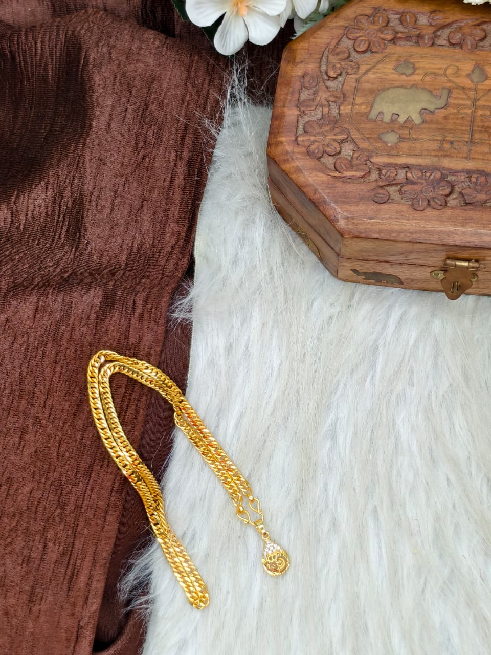 ✨ Elegant 1 Gram Gold-Plated Women’s Chain | 18 Inch Lightweight Necklace Model-9 ✨